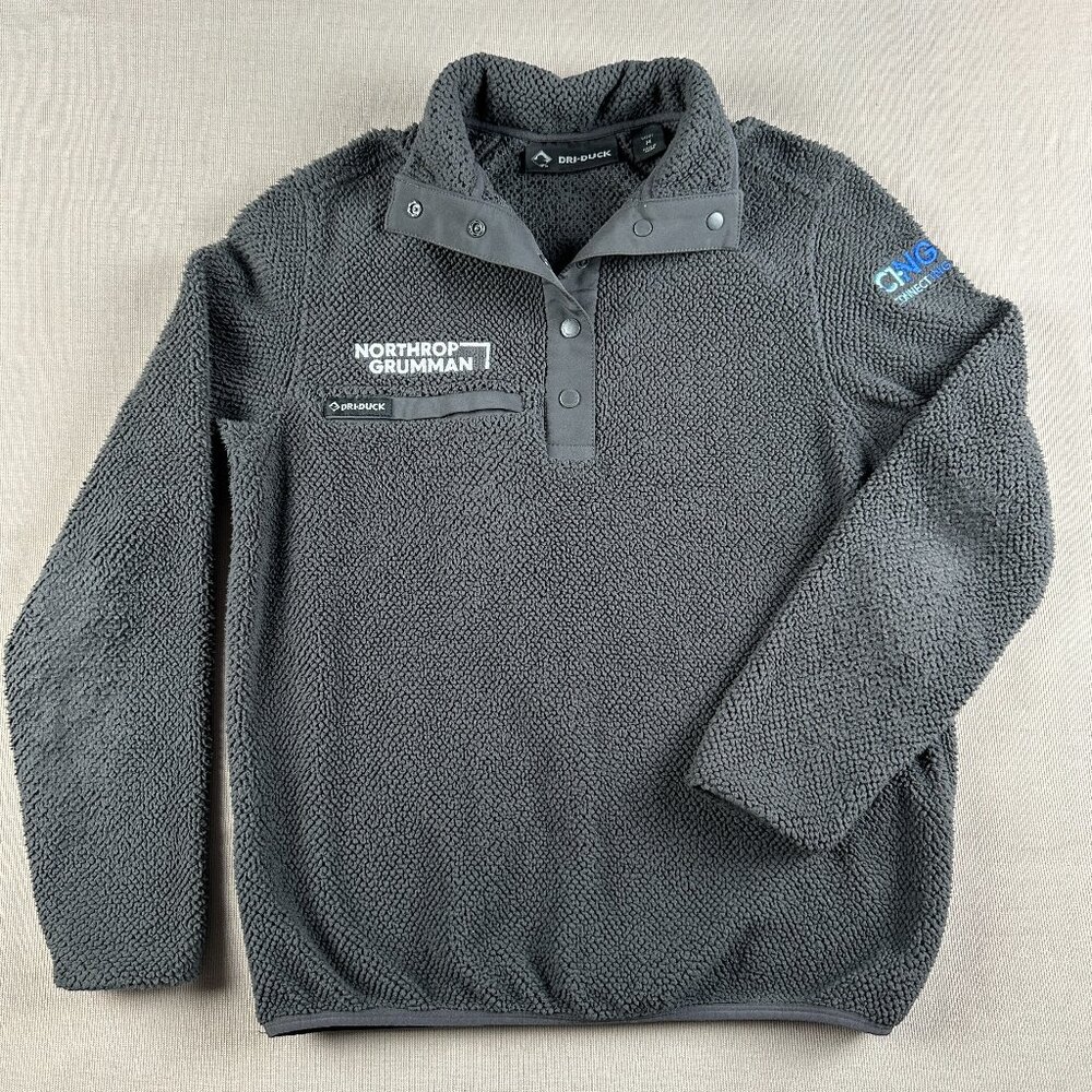 Women's Dri Duck Denali Mountain Fleece Pullover Gray Northrop Grumman Medium M